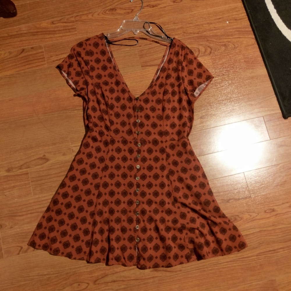 f21 rust/black short dress new with tags